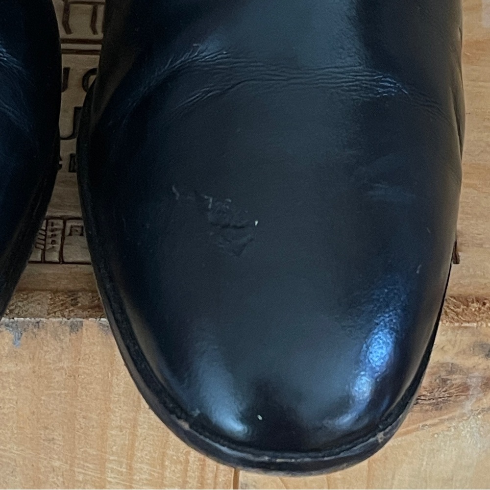 Always Chic!  Vintage Ralph Lauren Black Chelsea Leather Ankle Boots 3" Heel 9.5 - Picture 8 of 14